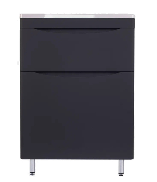 Тумба напольная Style Line "Бергамо мини 60" (2 ящ.) черный, PLUS (без раковины)