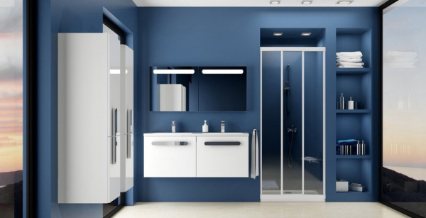 Душевая дверь в нишу Ravak ASDP3-80 Transparent, профиль белый