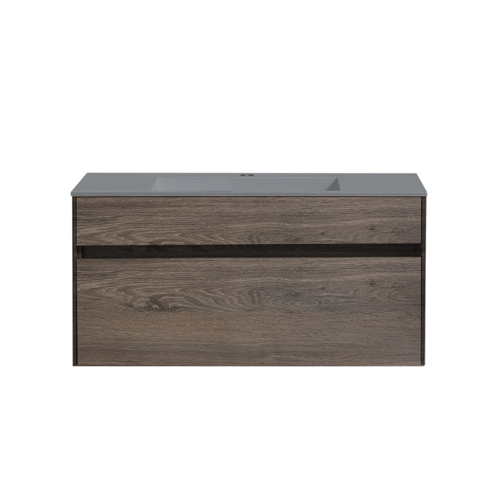 Тумба с раковиной Vincea Chiara 1000 подвесная, 1 выкатной ящик soft-close, R.Oak, VMC-2C100RO+VCB-13100G