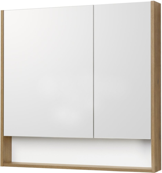 Зеркальный шкаф Акватон Сканди 90 белый, дуб рустикальный 1A252302SDZ90 Зеркальный шкаф Акватон Сканди 90 белый, дуб рустикальный 1A252302SDZ90