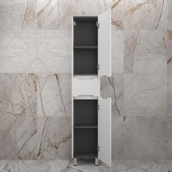 Пенал напольный "Матис" 36 см 1 ящик, Белый матовый, PLUS, ЭМАЛЬ, ЛС-00002447