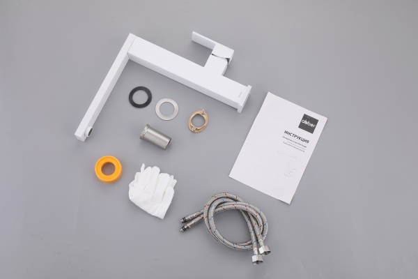 Смеситель ABBER Daheim AF8214W для кухни, белый матовый