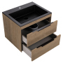 Тумба с раковиной Vincea Chiara 2D 600 подвесная, N.Oak, VMC-2C2600NO+VCB-13600G