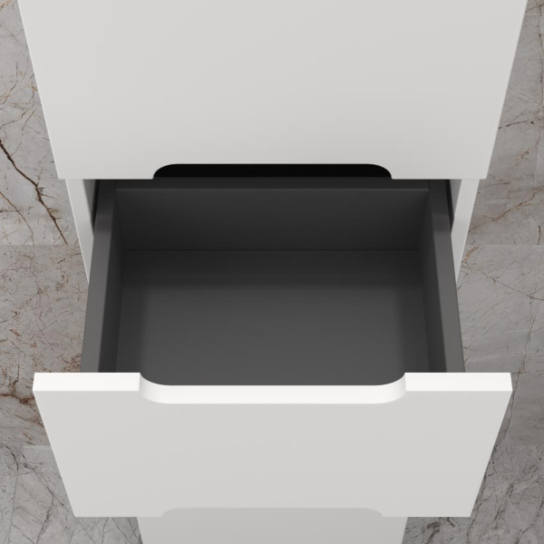 Пенал напольный "Матис" 36 см 1 ящик, Белый матовый, PLUS, ЭМАЛЬ, ЛС-00002447