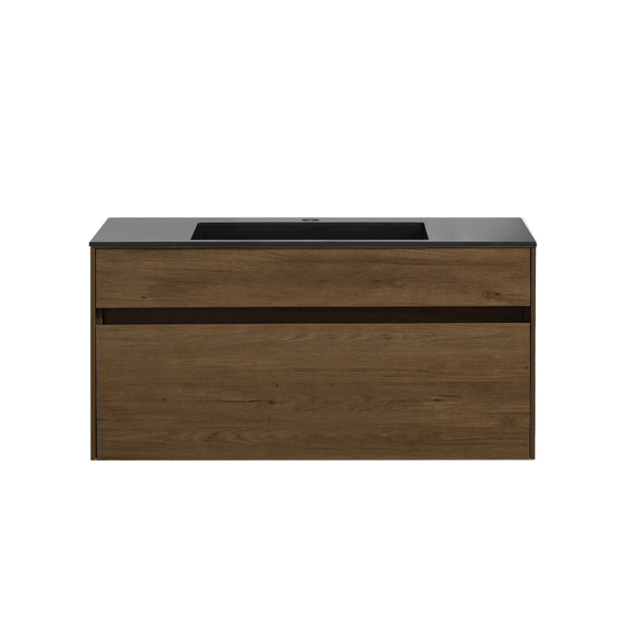 Тумба с раковиной Vincea Chiara 1000 подвесная, 1 выкатной ящик soft-close, T.Oak, VMC-2C100TO+VCB-13100W