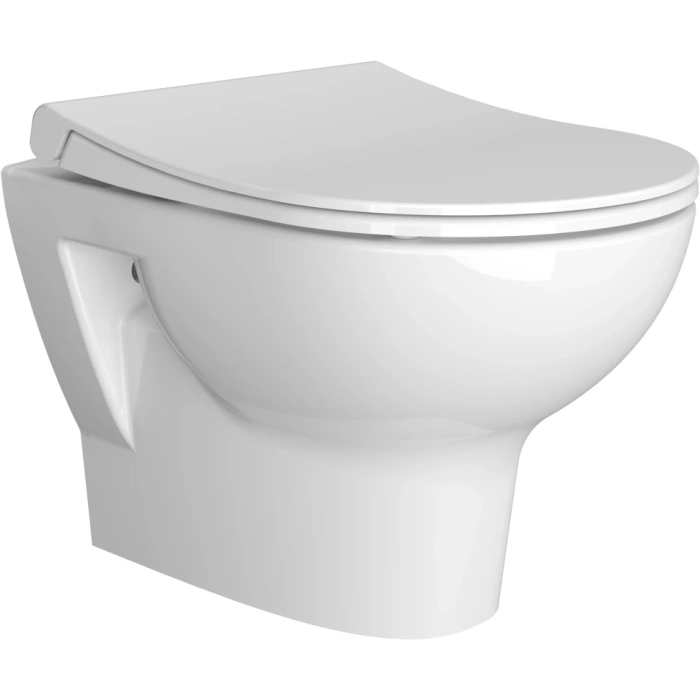 Комплект: Безободковый подвесной унитаз Vitra Zentrum + тонкое сиденье микролифт, 5795B003-6077