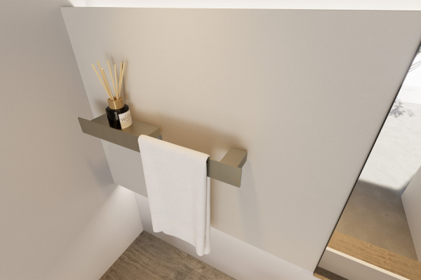 Полка с полотенцедержателем ABBER Nischen AN3011BST сталь брашированная