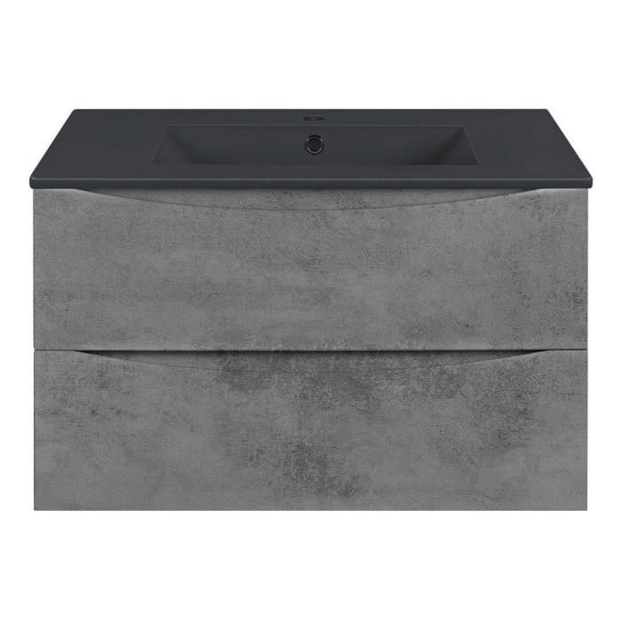 Тумба с раковиной Vincea Mia 750 подвесная, 2 выкатных ящика soft close, Beton, VMC-2MC750BT+VBS-13975MA