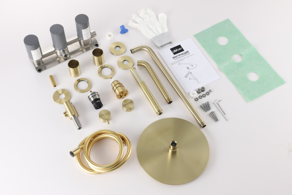 Душевая система ABBER Wasser Kreis 316 AF8150BG, золото брашированное