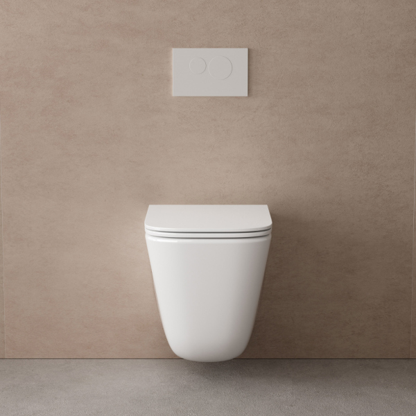 Унитаз ABBER Rechteck AC1220TC подвесной белый, безободковый, смыв торнадо, с закрытым дном