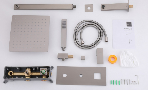 Душевая система ABBER Daheim AF8217SP скрытого монтажа с изливом, сатин