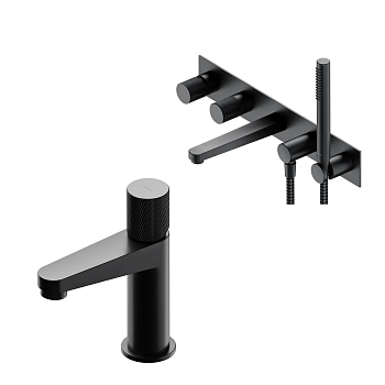 Смесители для ванны и раковины без донного клапана Omnires Contour CT8037/1AT+CT8010AT