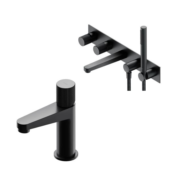 Смесители для ванны и раковины без донного клапана Omnires Contour CT8037/1AT+CT8010AT