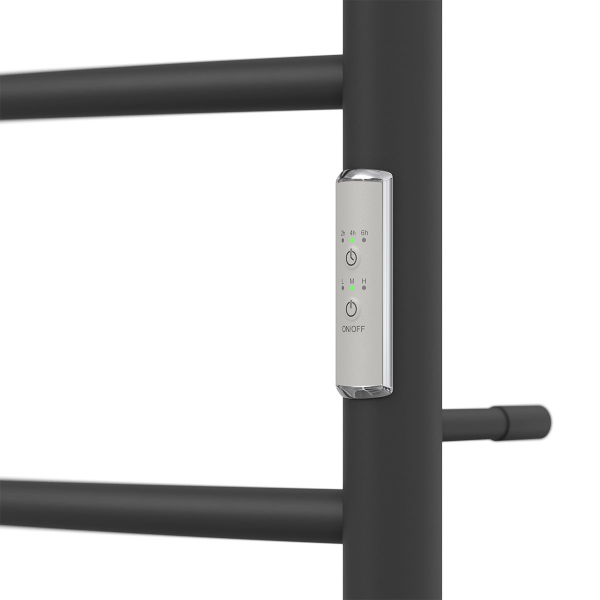 Полотенцесушитель электрический Point PN04858PB П5 500x800 с полкой, диммер справа, черный