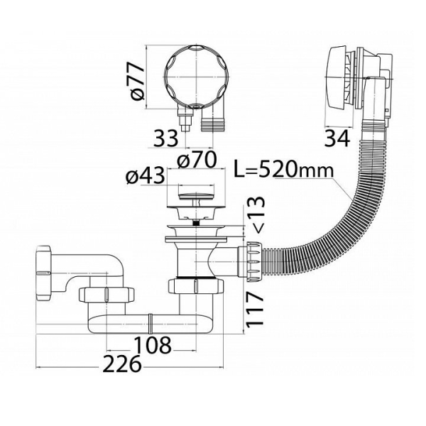 СЛИВ-ПЕРЕЛИВ ПОЛУАВТОМАТ CEZARES CZR-STP1-01
