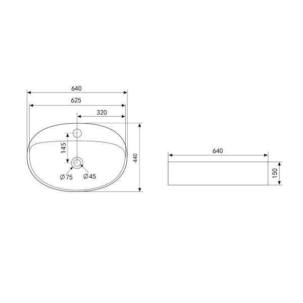 Раковина накладная ABBER Bequem AC2112 белая