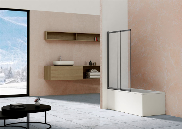 Душевая шторка на ванну Vincea VSB-1E100CLGM, 1000*1450, вороненая сталь, стекло прозрачное