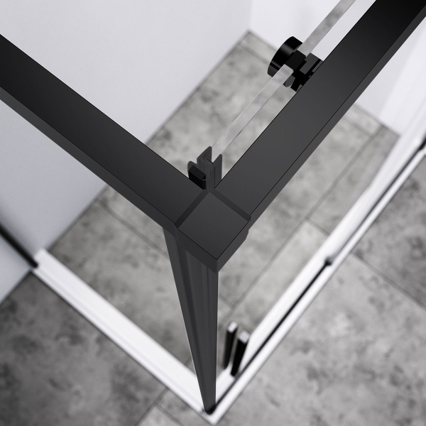 Душевой уголок Vincea Slim-N VSR-4SN8014CLB, 1400*800, черный, стекло прозрачное