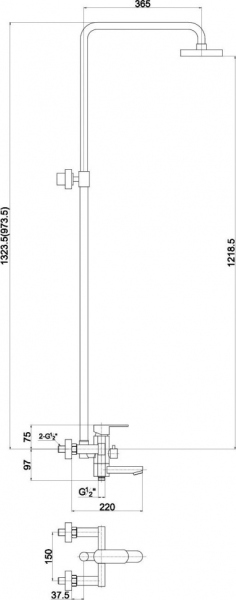 Душевая стойка Timo Beverly SX-1060 хром