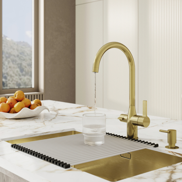 Смеситель для кухни с каналом для фильтрованной воды, матовое золото, Pure, IDDIS (PURMGFJi05) Смеситель для кухни с каналом для фильтрованной воды, матовое золото, Pure, IDDIS (PURMGFJi05)