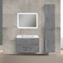 Тумба с раковиной Vincea Paola 800 подвесная, 2 выкатных ящика soft close, Beton, VMC-2P800BT+VCB-2VP800W