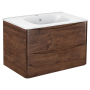Тумба с раковиной Vincea Paola 800 подвесная, 2 выкатных ящика soft close, R.Wood, VMC-2P800RW+VCB-2VP800W