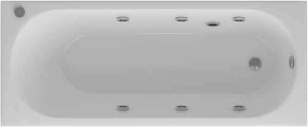 Акриловая ванна Акватек Оберон 160 с гидромассажем и экраном