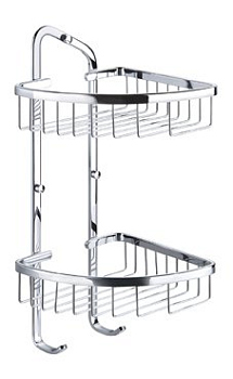 AM-F-8962-Br Полка угловая 2-ярусная, 180х180х410, бронза