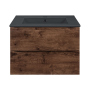 Тумба с раковиной Vincea Mia 600 подвесная, 2 выкатных ящика soft close, R.Wood, VMC-2MC600RW+VBS-13960