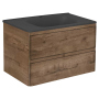 Тумба с раковиной Vincea Vico 800 подвесная, 2 выкатных ящика soft close, V.Oak, VMC-2V800VO+VCB-2VP800W