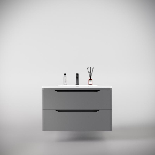 Тумба без раковины Style Line подвесная "Марелла 90" (2 ящ.) серый, PLUS, СС-00002415