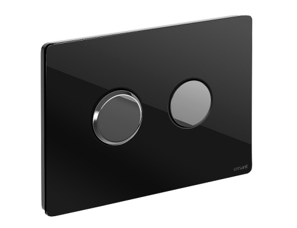 Кнопка Cersanit ACCENTO для AQUA 50 пневматическая стекло черный