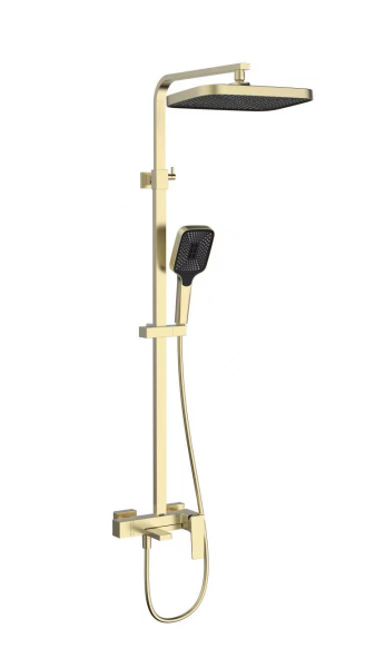 Душевая стойка Vincea Cube VSFS-4C12BG с изливом, брашированное золото