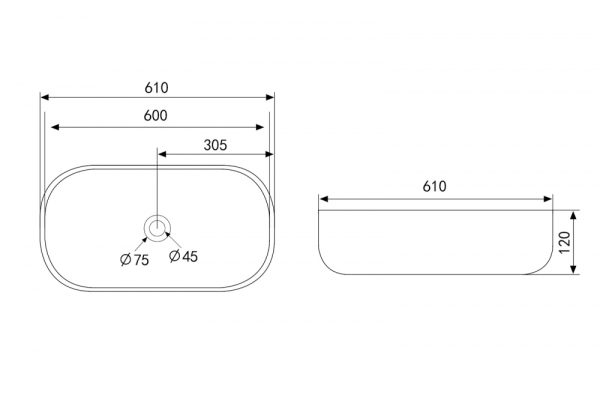 Раковина накладная ABBER Rechteck AC2209 белая