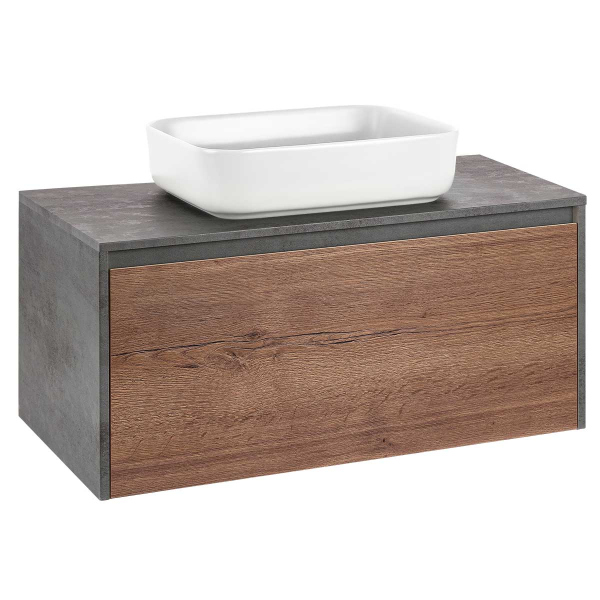 Тумба без раковины Vincea Mesa 1000 подвесная, T.Oak + Beton, VMC-2MS100TB