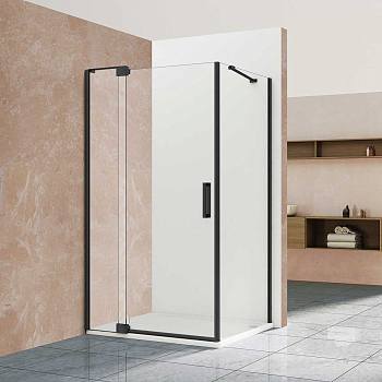 Душевой уголок Vincea Extra VSR-1E101190CLB, 1000/1100*900, черный, стекло прозрачное