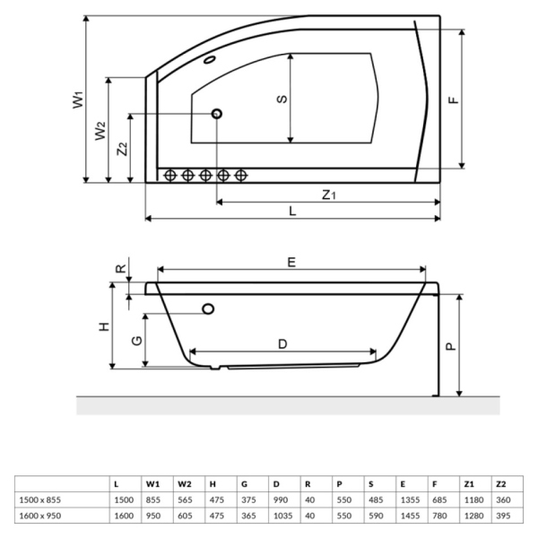 Акриловая ванна Excellent Magnus WAEX.MGL15WH Акриловая ванна Excellent Magnus WAEX.MGL15WH