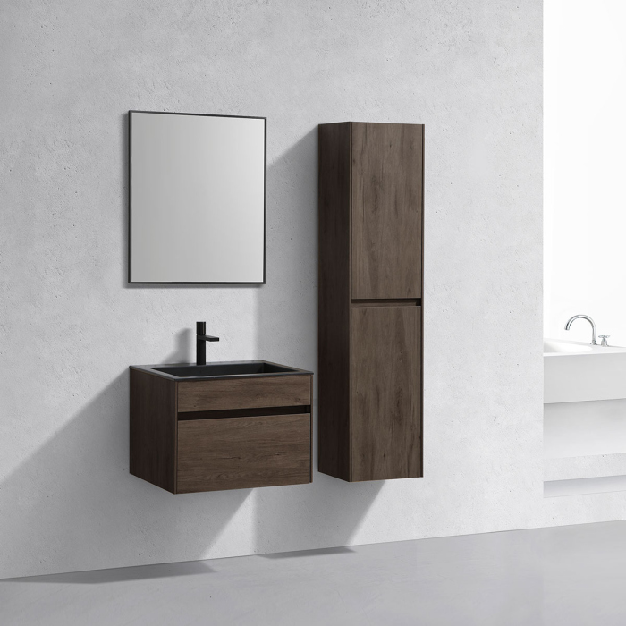Тумба с раковиной Vincea Chiara 600 подвесная, 1 выкатной ящик soft-close, R.Oak, VMC-2C600RO+VCB-13600G