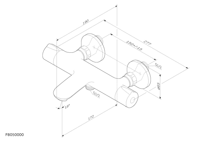 Термостат AM.PM Like F8050000 для ванны с душем