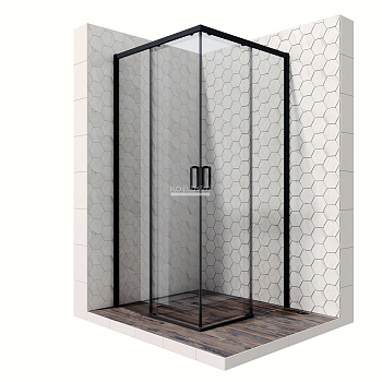 Душевое ограждение Ambassador Queen 11011204Black (1000x1000x2000)