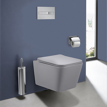 Унитаз подвесной Vincea Q-Line VT1-12MG безободковый, цвет матовый серый, сиденье soft-close