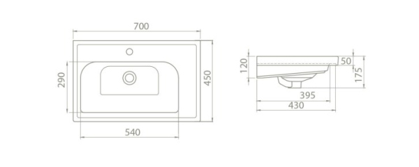 Раковина Opadiris Frame 70, 031100-u