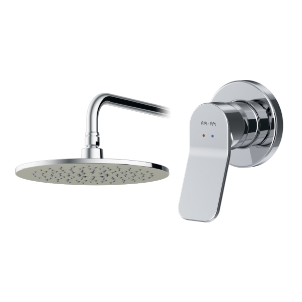 Набор: смеситель для душа, верхний душ с держателем AM.PM X-Joy, FB85A2R010