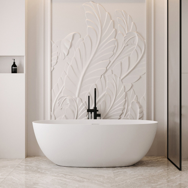 Ванна из искусственного камня ABBER Stein AS9624-1.5 белая матовая