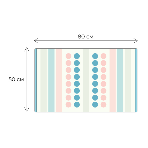 Коврик для ванной 1-ый Fixsen LOTUS, mix (розовый+синий+белый+серый), 50х80см (FX-8030W)