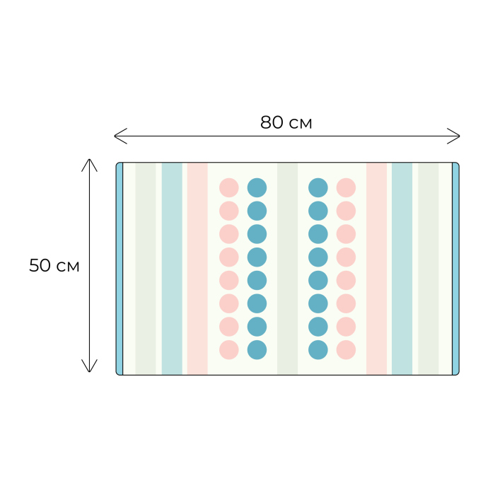 Коврик для ванной 1-ый Fixsen LOTUS, mix (розовый+синий+белый+серый), 50х80см (FX-8030W)