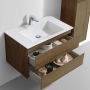 Тумба с раковиной Vincea Luka 800 подвесная, 2 выкатных ящика soft-close, T.Oak, VMC-2L800TO+VCB-13800B