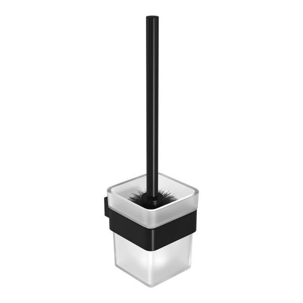 Ершик для унитаза Lemark SMOOTH LINE с держателем, чёрный матовый (9762020)