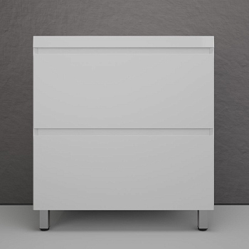 Тумба без раковины напольная "Манхэттен 80" ЭМАЛЬ 80 2 ящика PLUS белый матовый, ЛС-00002371