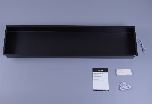 Скрытая настенная ниша из нержавеющей стали ABBER Nischen AN3006MB с LED подсветкой, черная матовая